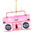 Boombox Ornament - Pink