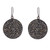 Crystal Round Disc Earrings - Black Diamond