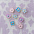 Enamel Stud Earrings - Heart- Purple