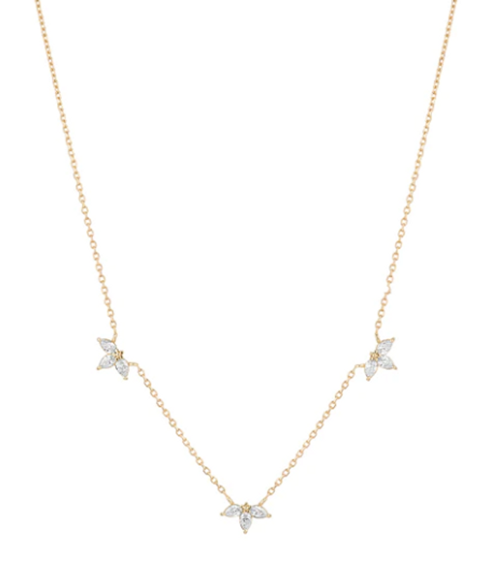 Paris Diamond Half Flower Necklace 