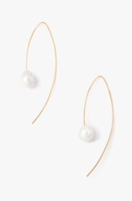Floating Pearl Drop Earring - Gold 