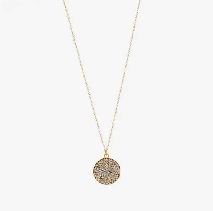 Pave Disc Necklace - Small 