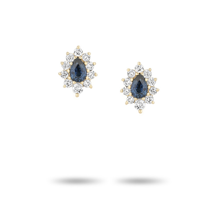 Diana Sapphire + Diamond Teardrop Posts