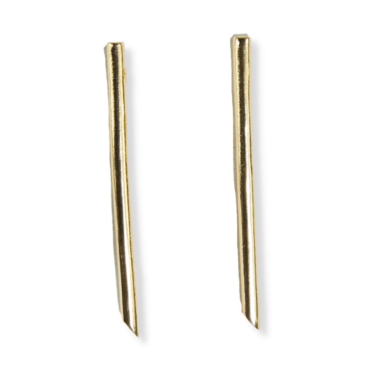 Gretchen Straight Bar Earrings Brass
