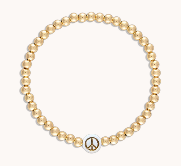 Peace Gold Ball Bracelet