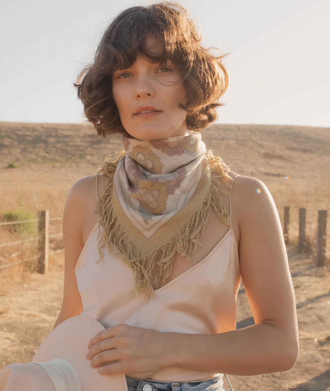 Silk-Cashmere Fringed Bandana