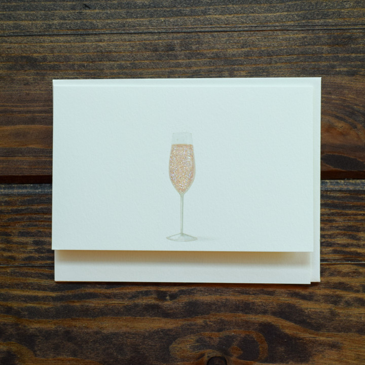 "Pink Champagne" Notecard-Say Yes