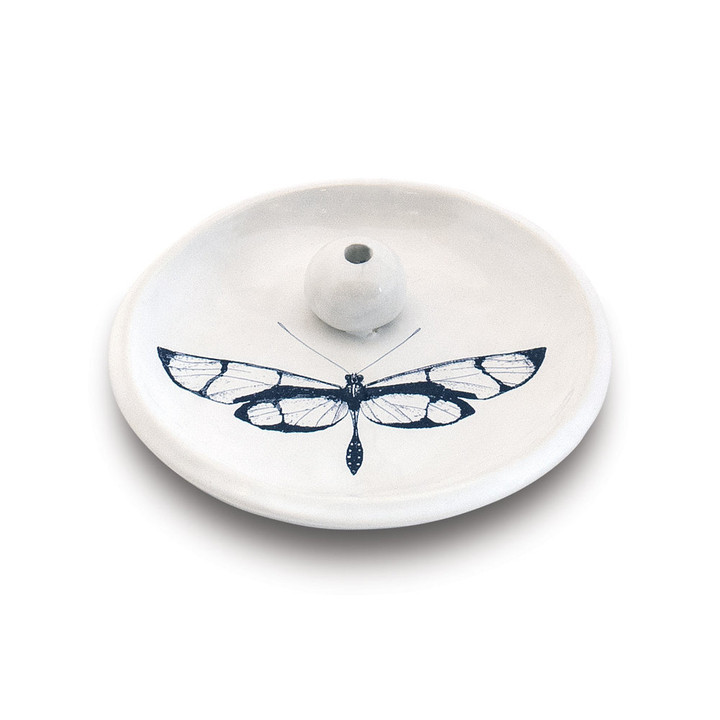 A burning dish as beautiful as it is useful. This ceramic dish, handmade in Connecticut, easily holds up to 3 incense sticks and pairs perfectly with the Skeem Citronella Incense to keep the pesky flies away while you're enjoying your outdoor space. 

