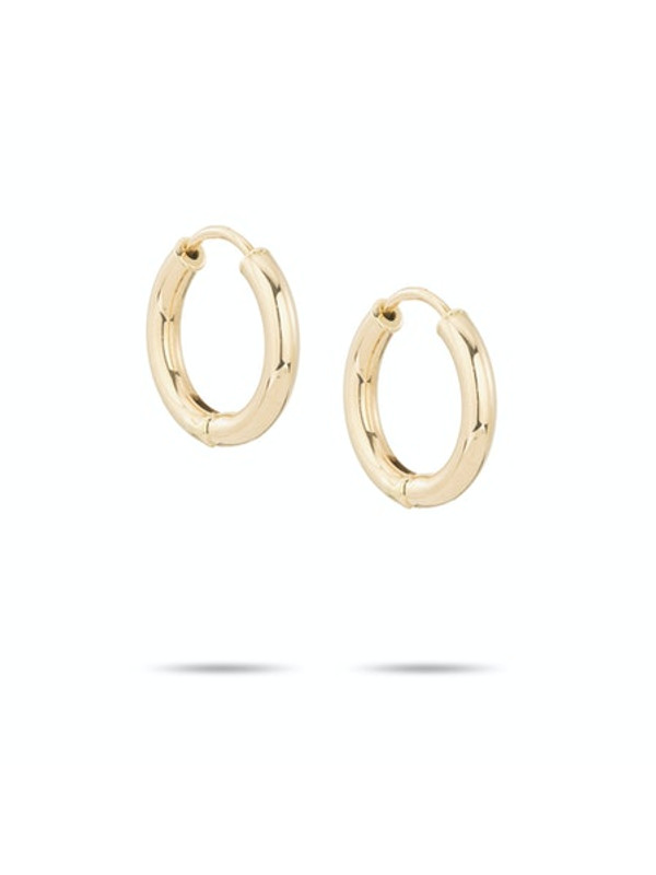 Tube Hoop - 15mm - 14k Yellow Gold