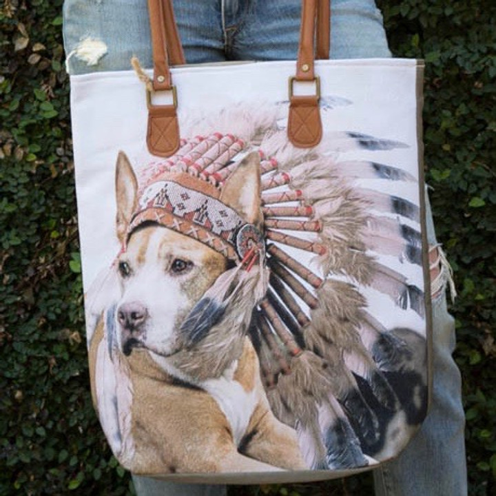 We XO our adorable pit bull tote by Regina Andrews.