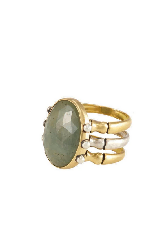 Triad Ring - Green Sapphire - 7