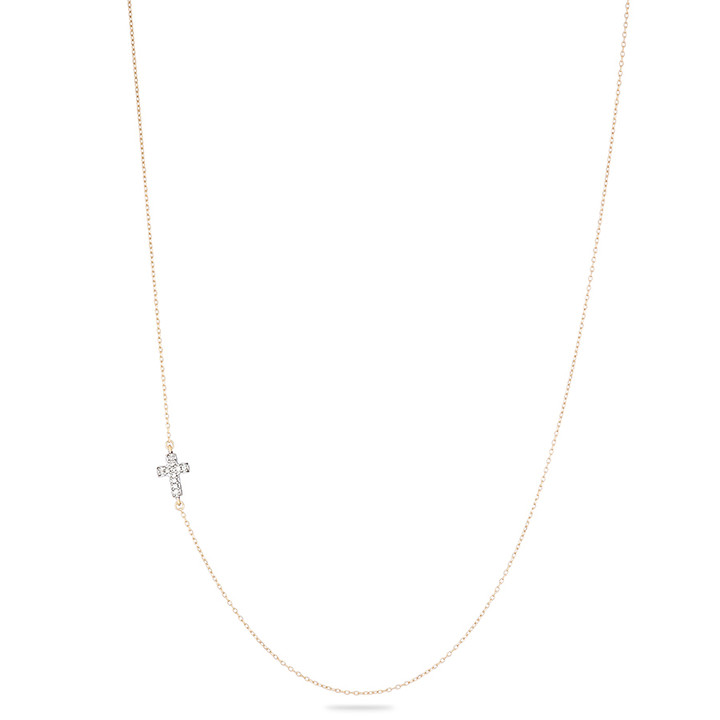 Solid Pave Cross Necklace