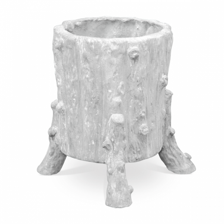 Footed Bark Vase - Frost White