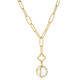 Mini Oxford Charm + Clover Lariat - Gold 