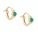 Emerald + Diamond Trio Huggie Hoops - Y14