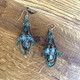 Green Opal/Garnet Drop Earrings