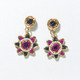 Small Dot and Flower Brass Earring 