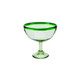 Recycled Glass Margarita Bowl - Green Rim