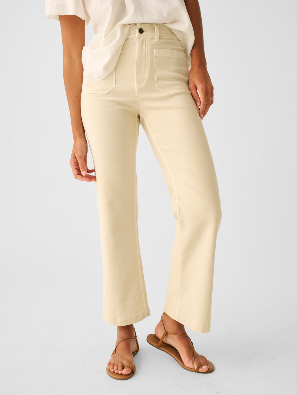 Year Round Terry Wide Leg Snap Pant