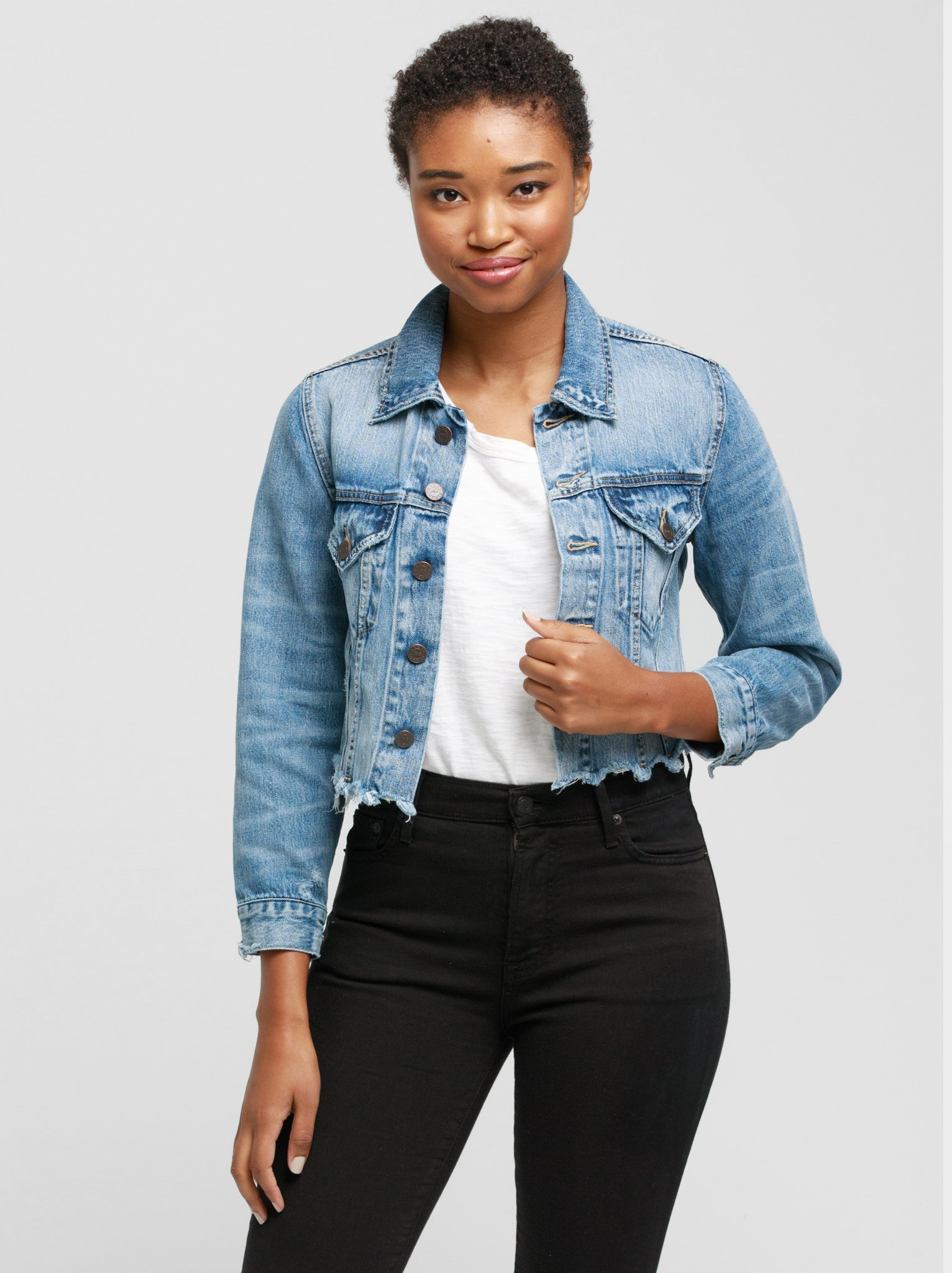 Women's Newspaper denim trucker jacket I Desigual.com