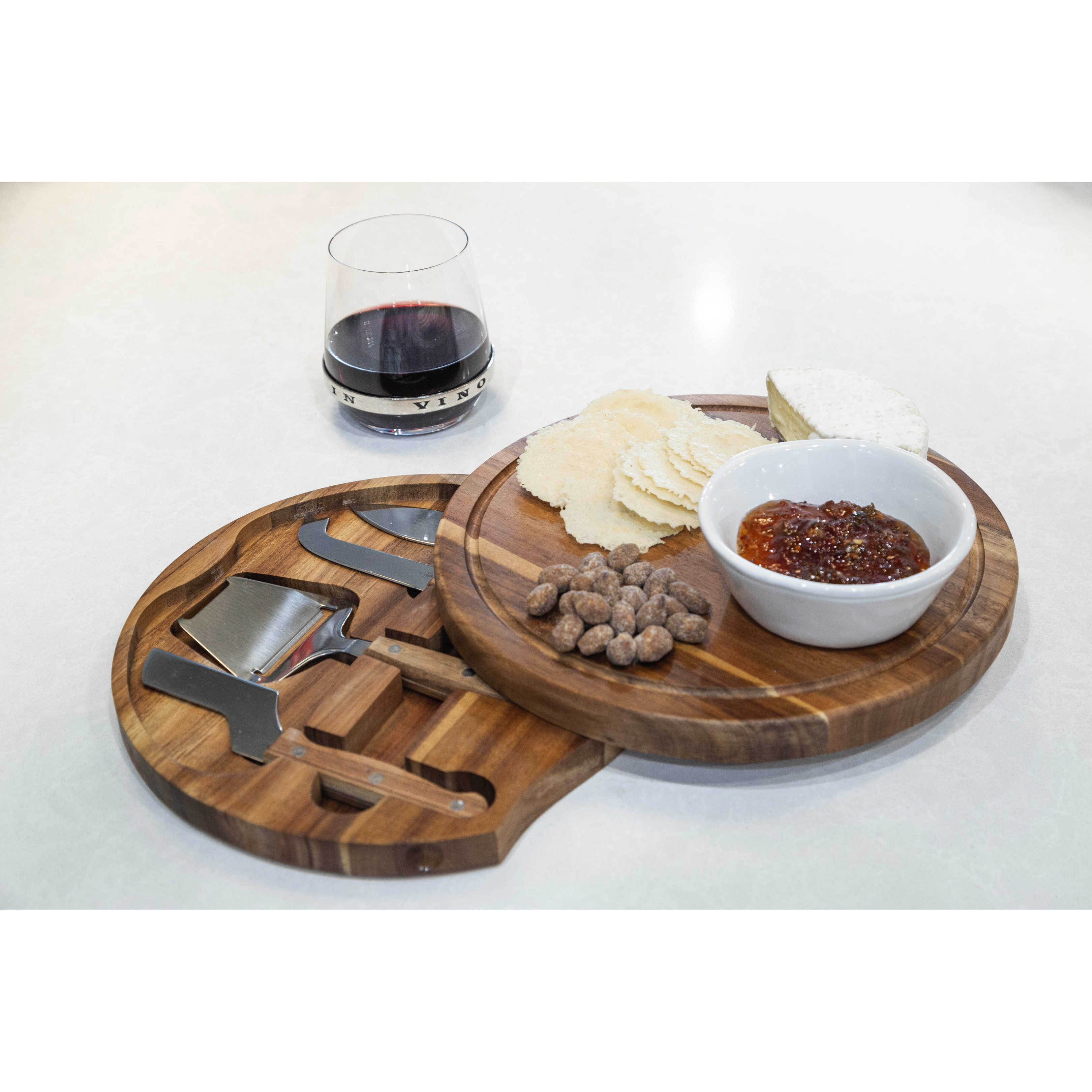 Picnic Time Acacia Circo Cheese Board & Tools Set