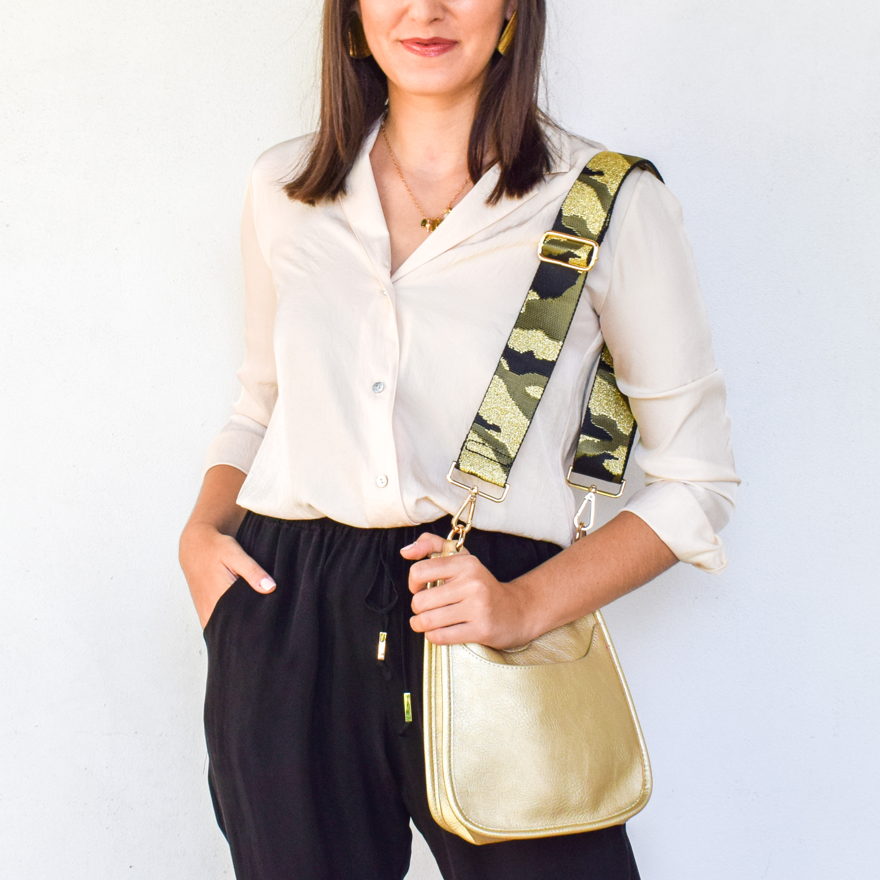 Ahdorned Vegan Leather Mini Messenger-Gold – Adelaide's Boutique