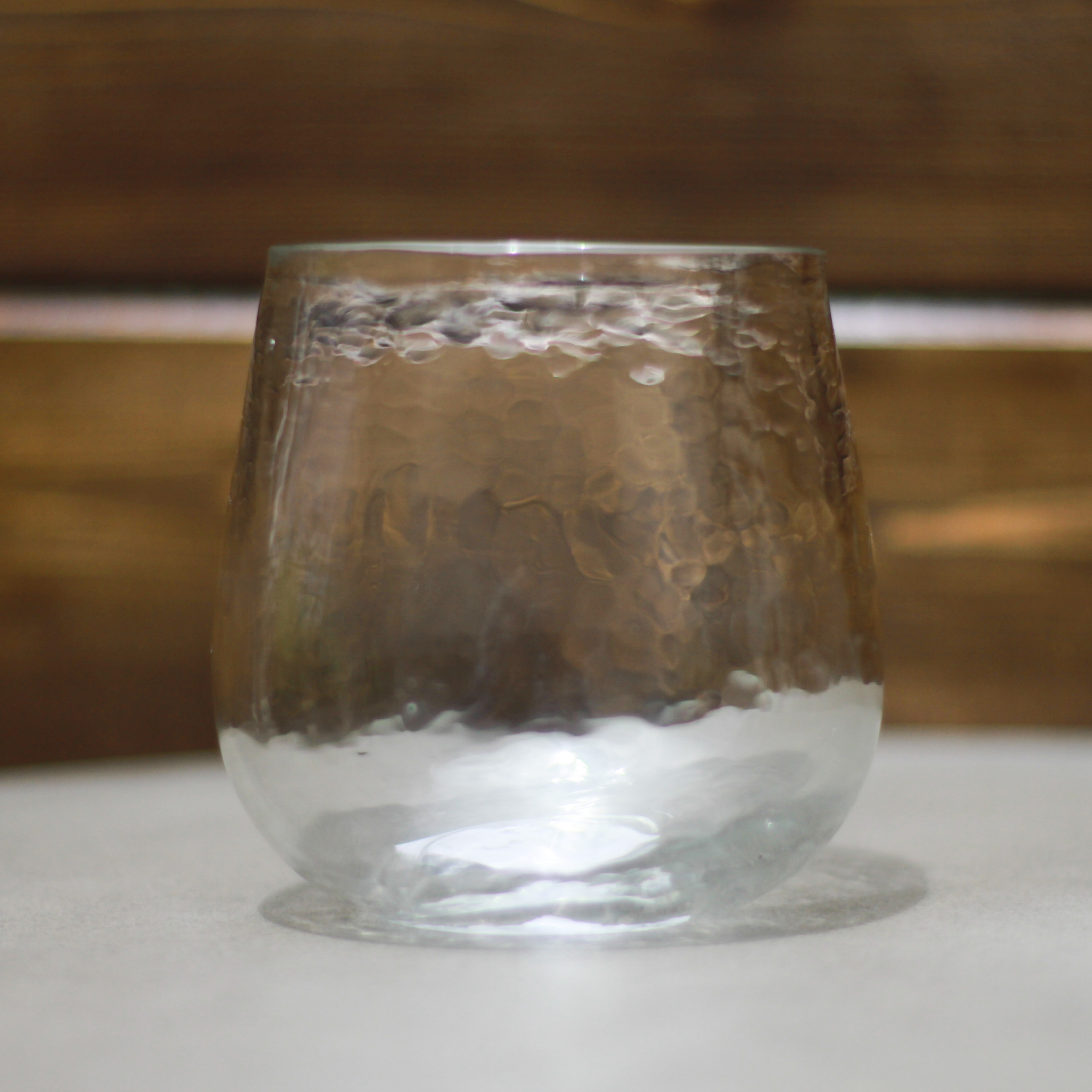 Hammered Outdoor Stemless Wine Glasses