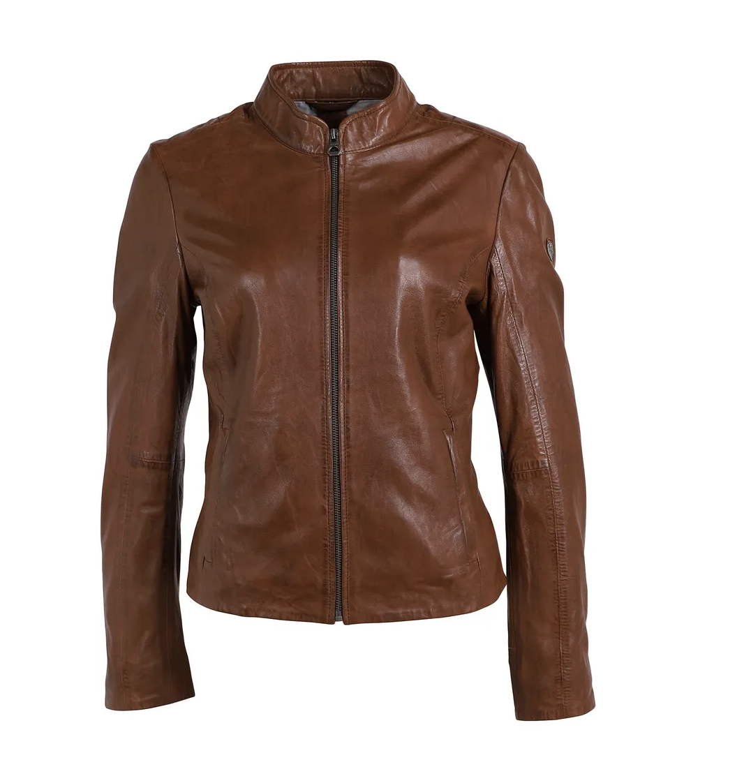 Kelsey Leather Scuba Jacket