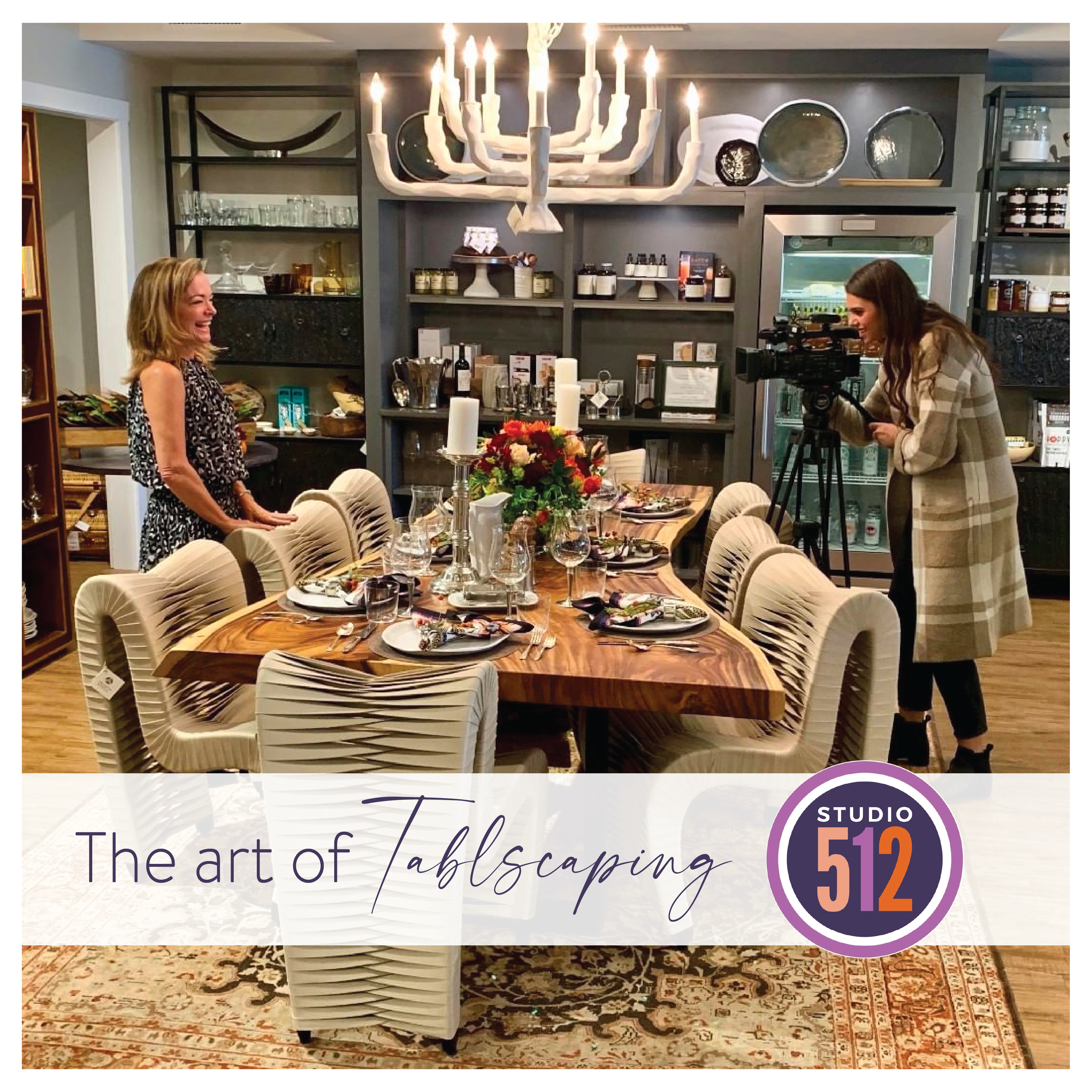 Austin KXAN Studio 512 The Art of Tablescaping with Susie Busch Transou of Hearth and Soul