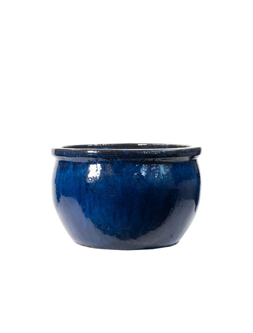 Round Wide Blue Ceramic 39x26H
