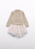 Abel & Lula Infant Girl Tulle Sweater and Skirt Set - Champagne (5519-2)