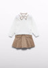 Abel & Lula Infant Girl Suede Skirt Set - Beige (5521-2)