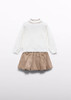 Abel & Lula Infant Girl Suede Skirt Set - Beige (5521-2)