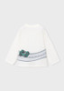 Mayoral Boy Long Sleeve T-shirt - Cream-car (4011-23)
