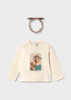 Mayoral Girl Long Sleeve T-shirt with Headpiece - Soy (2003-90)