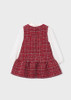 Mayoral Girl Combined Pinafore Dress - Red (4929-38)