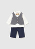 Mayoral Infant Boy Vest Shirt Pants Set - Navy (2524-90)