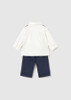 Mayoral Infant Boy Vest Shirt Pants Set - Navy (2524-90)