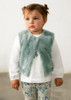 Mayoral Infant Girl Faux Fur Vest Leggings Set - Anise (2784-68)