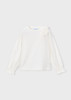 Mayoral Girl Long Sleeve T-shirt Strass Bow - Natural (4032-022)