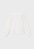 Mayoral Girl Long Sleeve T-shirt Strass Bow - Natural (4032-022)