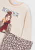 Mayoral Girl Printed Knit Leggings Set - Chestnut (4734-075)