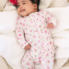 Caden Lane - Penny's Posies Bamboo Waffle Ruffle Zipper Footie