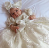 Piccolo Bacio - Couture Christening Gown - Paula - White Silk