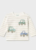 Mayoral Boy Long Sleeve T-shirt Stripes and Print - Col. Mole (2011-046)