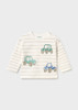 Mayoral Boy Long Sleeve T-shirt Stripes and Print - Col. Mole (2011-046)