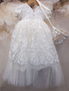 Piccolo Bacio - Couture Christening Gown - Amelia - White Silk