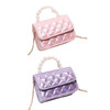 Mini Spring Pastel Clutch Purse with Crossbody Gold Chain - Choose from Pink or Purple