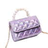 Mini Spring Pastel Clutch Purse with Crossbody Gold Chain - Choose from Pink or Purple