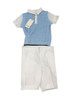 Bimbalo - Italian Imported 2pc Polo Set 8118s/8118t Blue/White